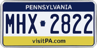 PA license plate MHX2822