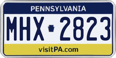 PA license plate MHX2823