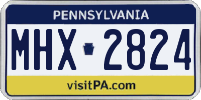 PA license plate MHX2824