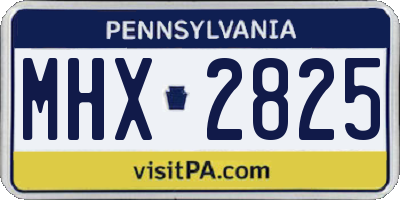 PA license plate MHX2825