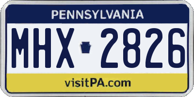 PA license plate MHX2826