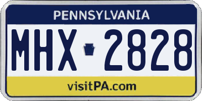 PA license plate MHX2828