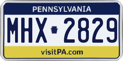 PA license plate MHX2829