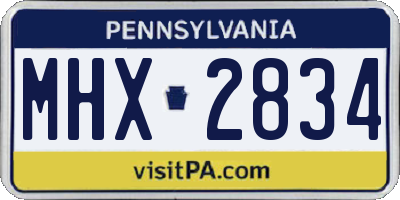 PA license plate MHX2834