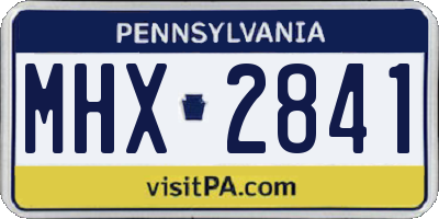 PA license plate MHX2841
