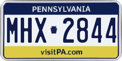 PA license plate MHX2844