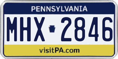 PA license plate MHX2846