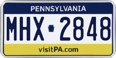 PA license plate MHX2848