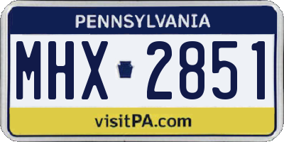PA license plate MHX2851
