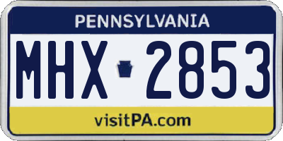 PA license plate MHX2853