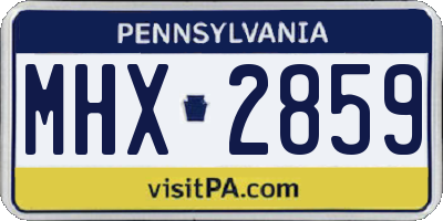PA license plate MHX2859