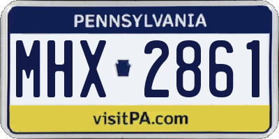 PA license plate MHX2861