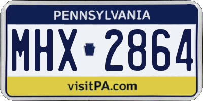 PA license plate MHX2864