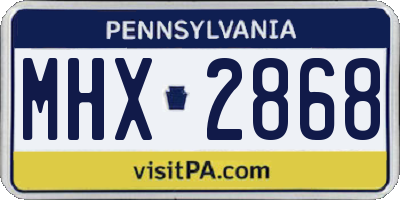 PA license plate MHX2868