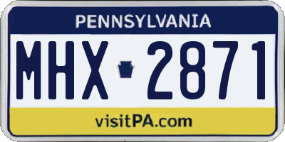 PA license plate MHX2871
