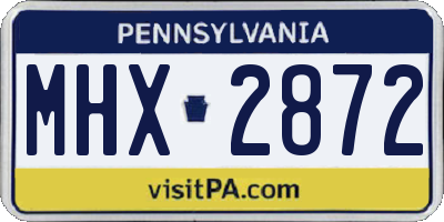 PA license plate MHX2872