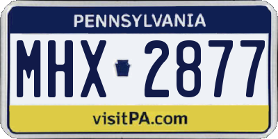 PA license plate MHX2877