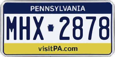 PA license plate MHX2878