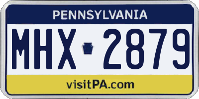 PA license plate MHX2879