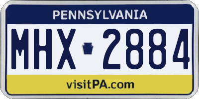 PA license plate MHX2884