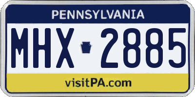PA license plate MHX2885