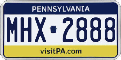 PA license plate MHX2888