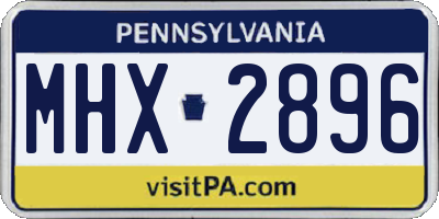 PA license plate MHX2896