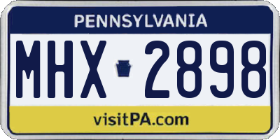 PA license plate MHX2898