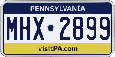 PA license plate MHX2899