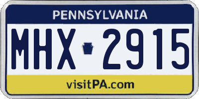 PA license plate MHX2915