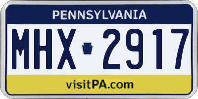 PA license plate MHX2917