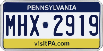 PA license plate MHX2919