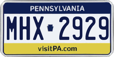 PA license plate MHX2929