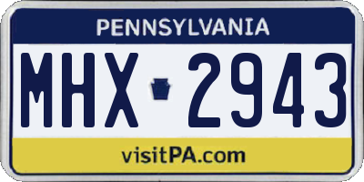 PA license plate MHX2943