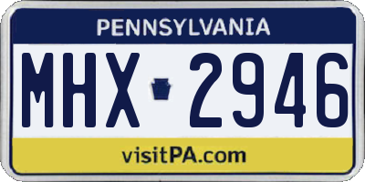PA license plate MHX2946