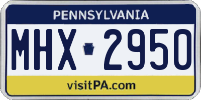 PA license plate MHX2950