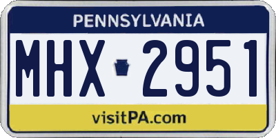 PA license plate MHX2951