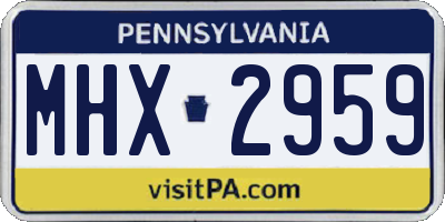 PA license plate MHX2959