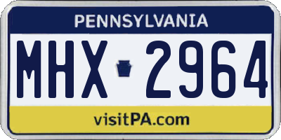 PA license plate MHX2964
