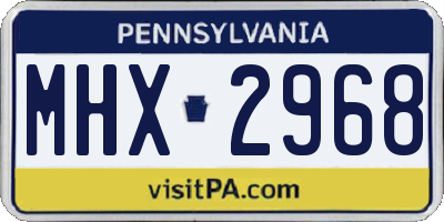 PA license plate MHX2968