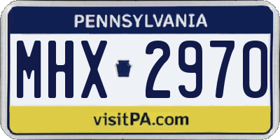 PA license plate MHX2970