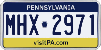 PA license plate MHX2971