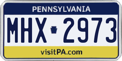 PA license plate MHX2973