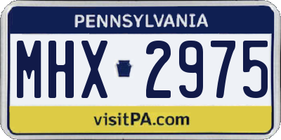 PA license plate MHX2975
