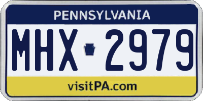 PA license plate MHX2979