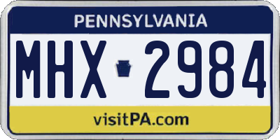 PA license plate MHX2984