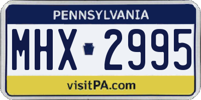 PA license plate MHX2995