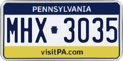 PA license plate MHX3035