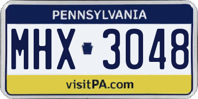PA license plate MHX3048