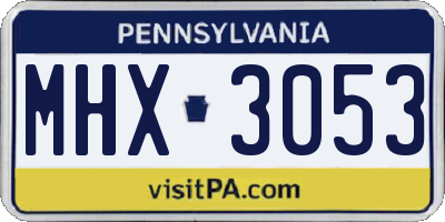 PA license plate MHX3053